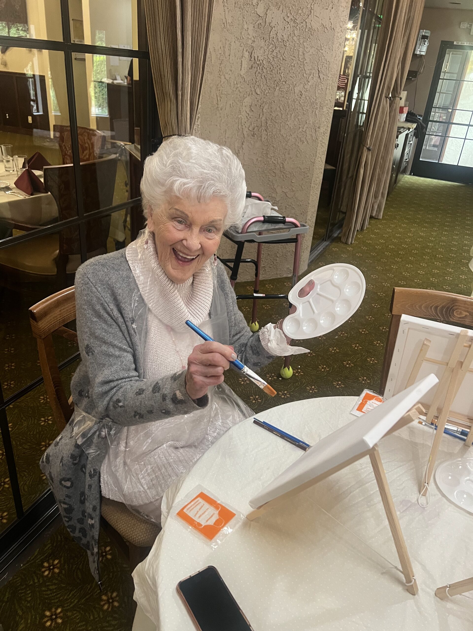 The Oaks of Pasadena - painting class - 050625 Painting class at The Oaks of Pasadena