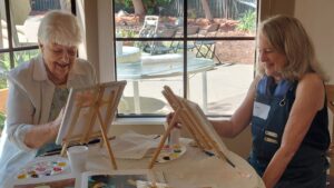 Monthly painting class at The Oaks of Pasadena