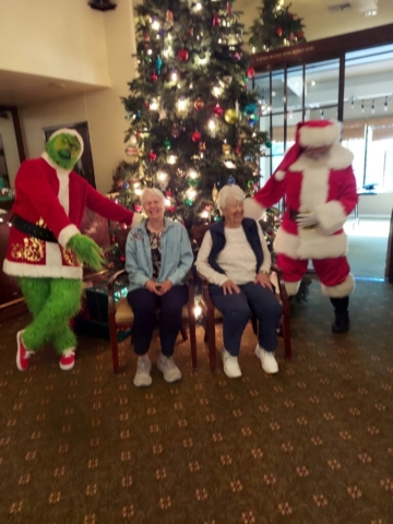 Our top-rated senior independent living community in Pasadena welcomes The Grinch and Santa Claus for their annual visit