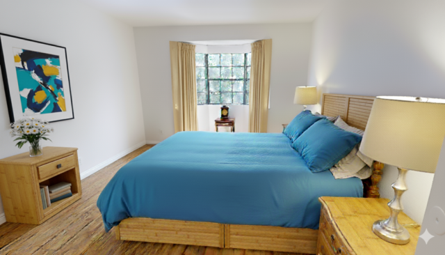 Dreamy one-bedroom apartment at The Oaks of Pasadena, featuring a spacious layout perfect for a king-size bed and all your desired furniture. Enjoy natural light from the standard bay window, creating a bright and inviting living space. #OaksOfPasadena #seniorliving #Pasadena