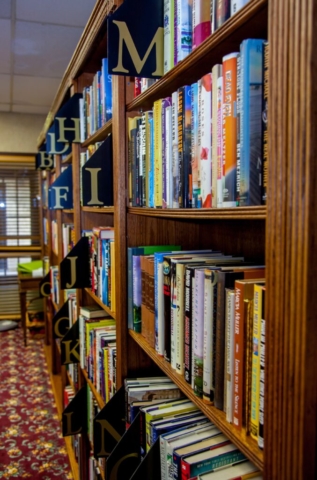 Our library at The Oaks of Pasadena features a large print edition section