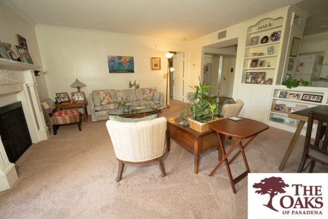 Residents are welcome to add extra bookcases or make other improvements to their apartments at The Oaks of Pasadena