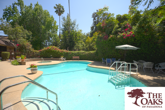 Extra steps and guardrails help keep our pool safer for our seniors at The Oaks of Pasadena
