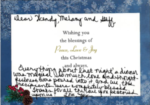 Thank you card re: holiday party